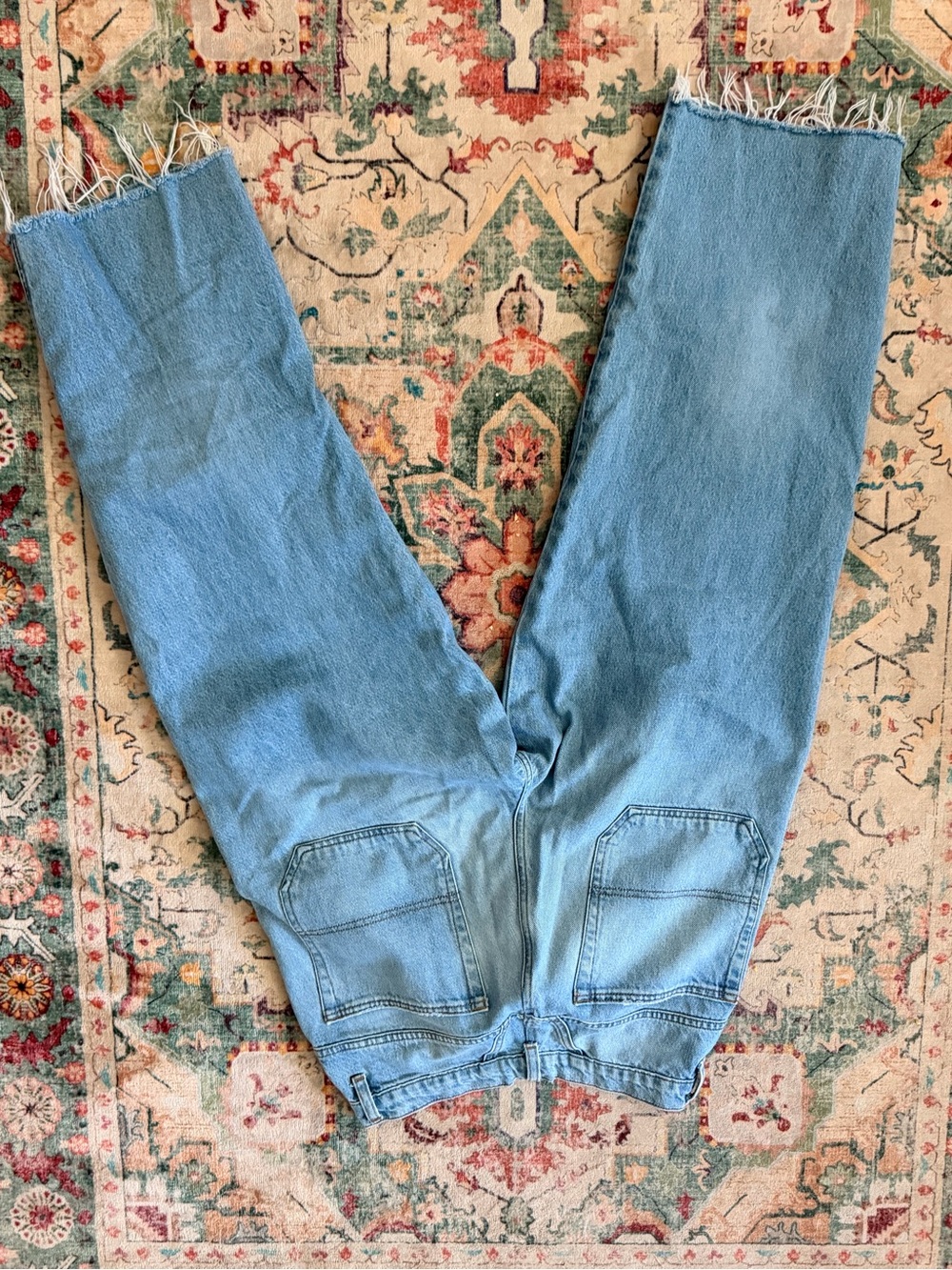 Frame Denim Light Blue Cropped Wide-Leg Jeans - Picture 2 of 4